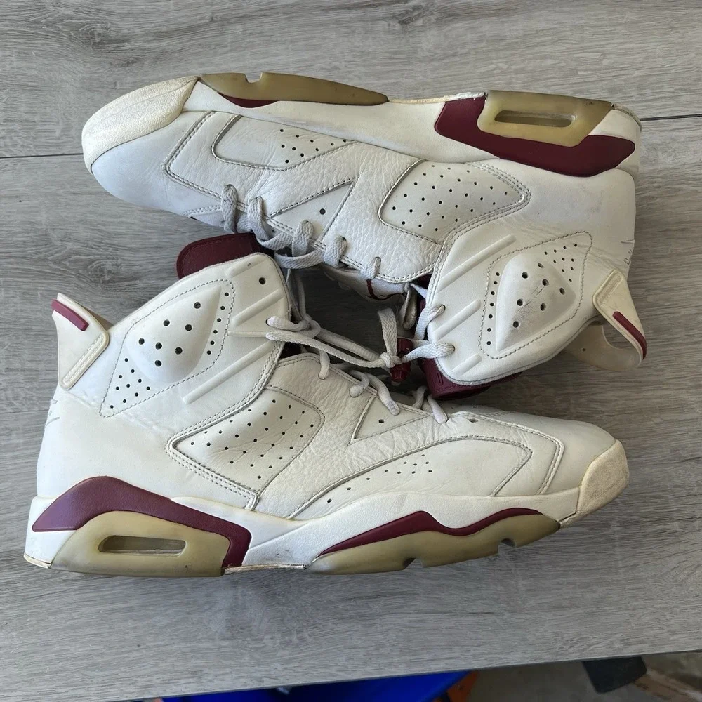 Air Jordan 6 Maroon Off White Mens Size 14 384664-116